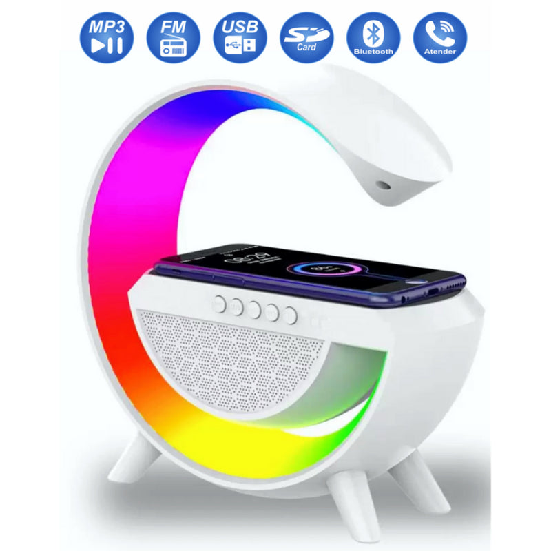 Luminária G Speaker Smart Station RGB Caixa De Som e Carregador